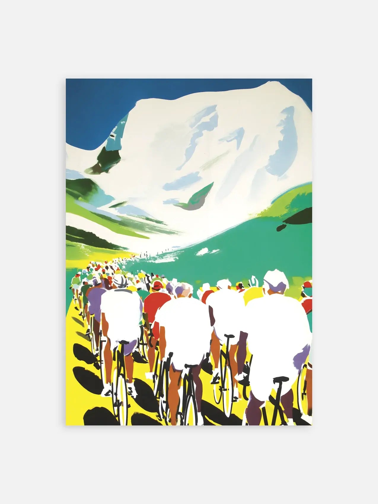 Affiche de cyclisme sur fond gris