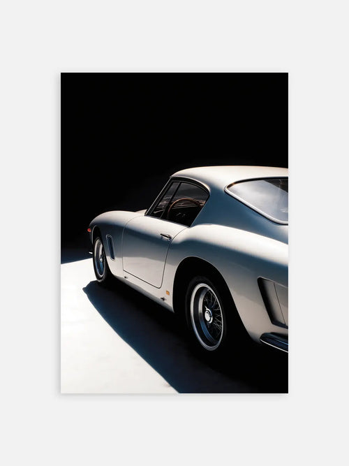 Affiche décorative de la Ferrari 250 GT Berlinetta SWB – voiture de collection sur fond gris