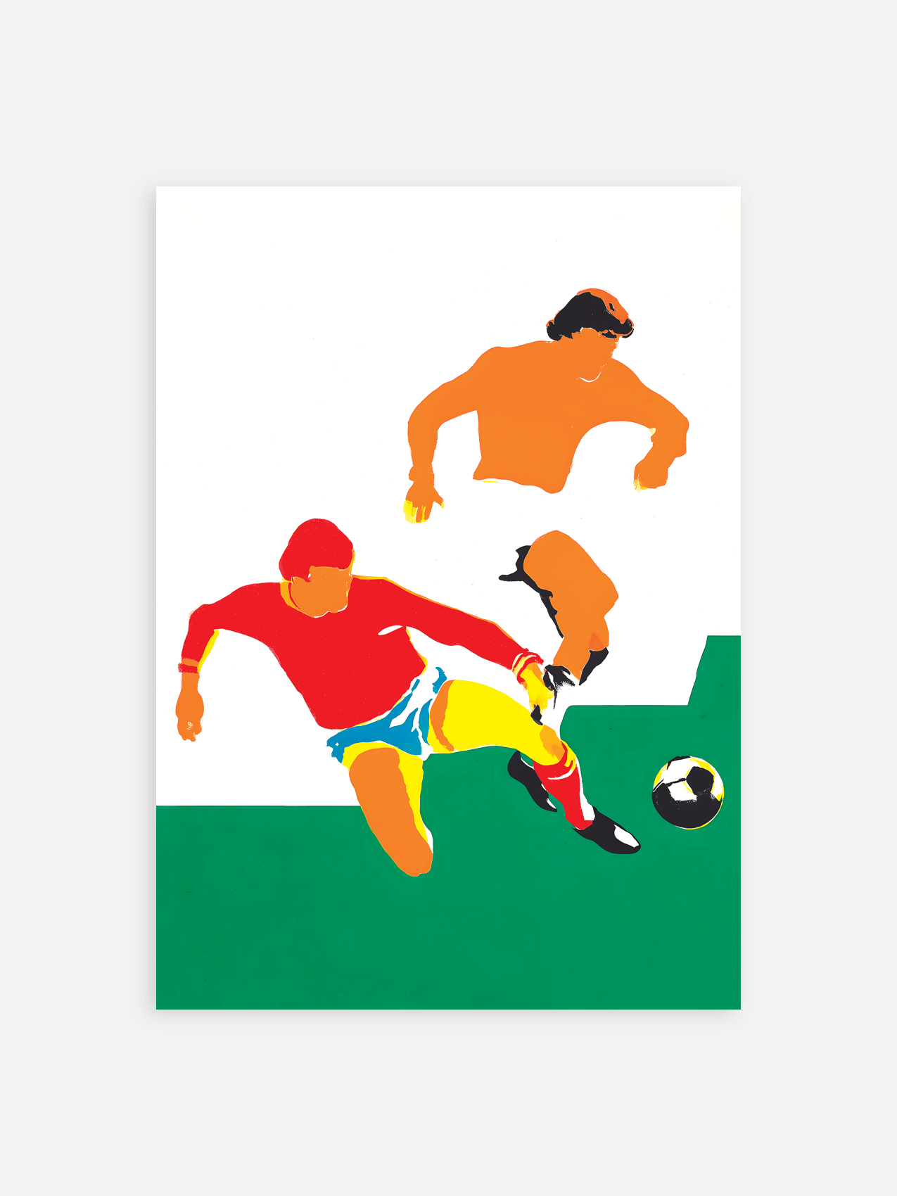 Affiche illustrée sur le thème du football – décoration murale sportive pour chambre ou salon
