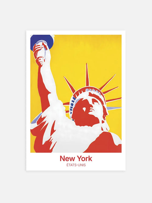 Affiche décorative de la ville de New York, USA sur fond gris
